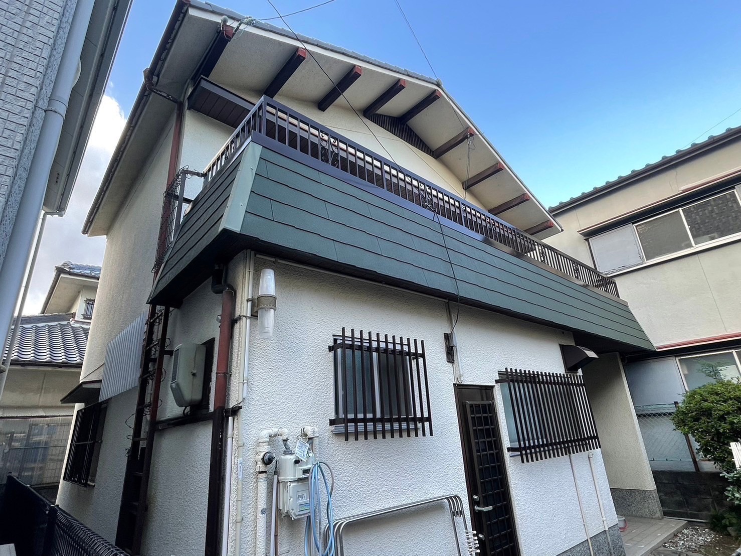 堺市南区S様邸 外壁塗装の施工前